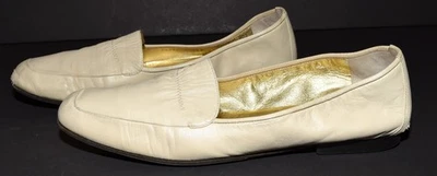 Mocasines cómodos Bruno Magli Crema Mantequilla Cuero Suave Talla 9.5AAAA Italia Foto 1 de 4