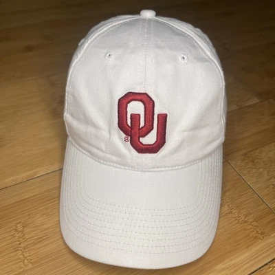 WOMENS Oklahoma Sooners "Boomer Sooner" Spell White Adjustable Hat Cap NCAA EUC - Image 1 of 4