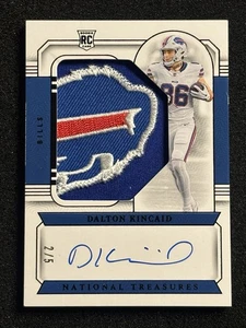 2023 National Treasures Dalton Kincaid Rookie Patch Auto #2/5! Bills Logo Patch! - Picture 1 of 2