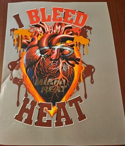 Miami Heat Colorful 8" DTF Heat Transfer Iron On FREE Shipping (C4/4) - Picture 1 of 1