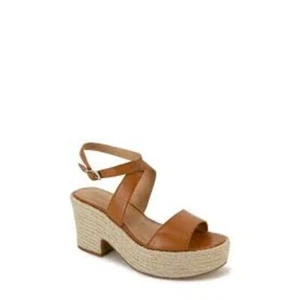 NEW Splendid Bowie Camel Leather Platform Espadrille Size 10M - Picture 1 of 6