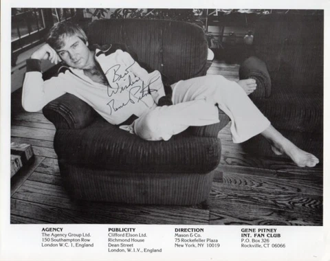 P-GENE PITNEY AUTOGRAPHED   B & W PHOTO W/ COA Cover