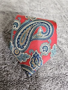 Churchill Men’s Tie Repp 100% Silk USA Paisley 58” 4” - Picture 1 of 7