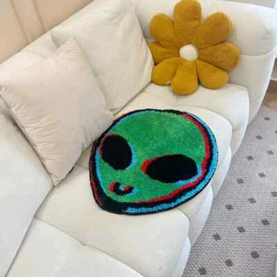 Green Alien - Non-slip Floor Mats  - Fluffy Runner Rug for all Rooms - Image 1 of 4