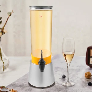 3L Silver Plastic Drink Dispenser Beverage Dispenser Water Juice Drink Dispenser - Picture 1 of 20