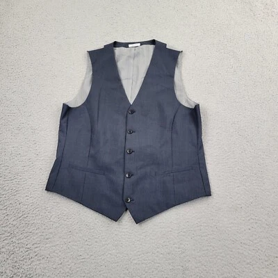 JF J.Ferrar Vest Mens Medium Performance V-Neck Blue Buttons Sleeveless - Image 1 of 4