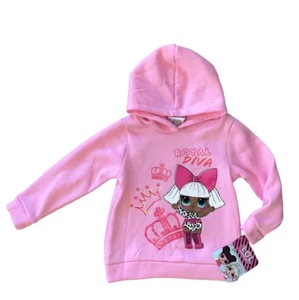 L.O.L. LOL Surprise Girls Royal Diva Print Hoodie Sweater Pink Size 4, 5 New NWT - Picture 1 of 4