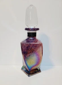 Lacorazione T Murano Iridescent Glass Perfume Bottle w/ Stopper - Picture 1 of 12