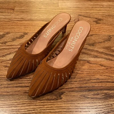 COCONUTS BY MATISSE JOSEY ANTHROPOLOGIE SUEDE KITTEN  HEEL MULES SHOES 6.5 - Image 1 of 4