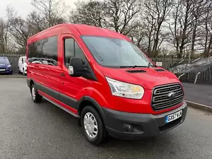 2017 67 REG FORD TRANSIT TREND 2.2 TDCi T410 RWD 15SEAT MINIBUS BLUE EURO 6 - Picture 1 of 21