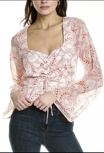 Neu mit Etikett BCBGeneration Damen-Top mit Rüschen vorne Größe X-Large XL rot weiß mit Herzen - Bild 1 von 11