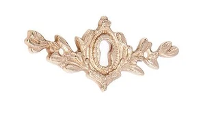 Polished Brass Deluxe Decorative Leaf Escutcheon Or Key Hole Cover - Picture 1 of 1