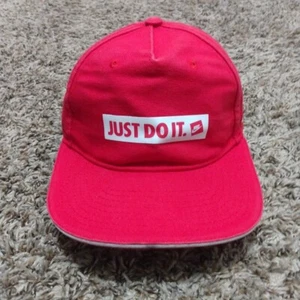 Nike Boys Just Do It Snap Back Hat Red White Box Logo Size 4-7 - Picture 1 of 2