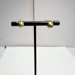 Vintage Swarovski Brilliant Cut Crystal Gold Tone Stud Earring 3.59g - Picture 1 of 16