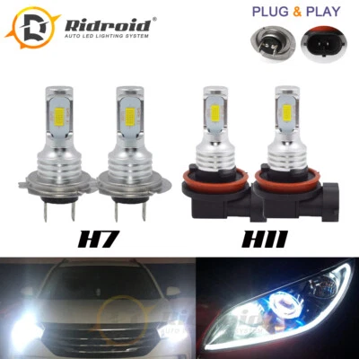 4PCS Mini H7 H11 Combo LED Headlight Bulbs High Low Beam 100W 16000LM 6000K Kit - Image 1 of 4