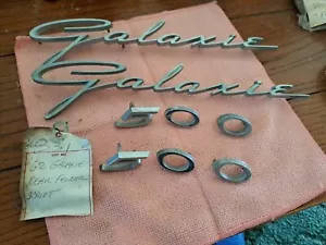 1963 Ford Galaxie 500 XL Set Name Plate Front Fender Script Emblem Trim Molding - Picture 1 of 11
