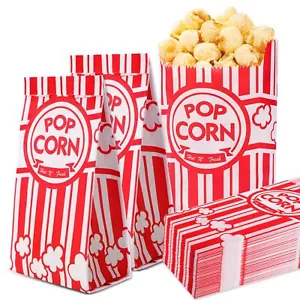 VOISEN Paper Popcorn Bags100 Pack 1oz Popcorn Bags Individual Servings Popcor... - Picture 1 of 6