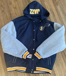 Men’s NBA Utah Jazz Reversible Hooded Jacket JH Design Full Snap NWT Sz 3XL 🔥 - Picture 1 of 12