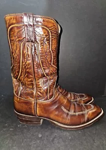 Stivali da cowboy western vintage LUCCHESE 1883 San Antonio pelle di capra da uomo taglia 11,5 AA - Foto 1 di 17