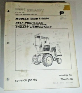 Fox 6650 6654 Cosechadora de forraje autopropulsada Catálogo Libro Manual FABRICANTE DE EQUIPOS ORIGINALES - Imagen 1 de 3