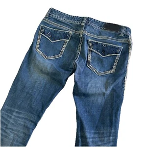 Rock and Roll Damen Größe 29 / 32 Jeans Bootcut verzierte Taschen Cowgirl Low - Bild 1 von 8