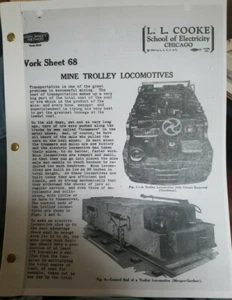 L. L. COOKE School Of Electricity CHICAGO 1927 Work Sheet 68 & 69 Mine Locomotiv - Bild 1 von 5
