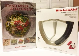KitchenAid Flex Edge Quirl KFE5T für 4,5/5 Quart Neigekopf Mixer + Kochbuch - Bild 1 von 12