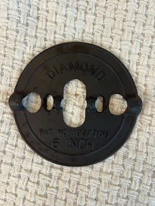ESTUFA DE HIERRO FUNDIDO AMORTIGUADOR DE HUMOS DIAMANTE 6" THE ADAMS CO DUBUQUE IA #1937708 ANTIGUO - Imagen 1 de 2
