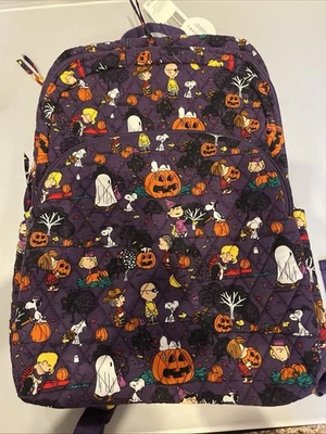 Vera Bradley Snoopy Peanuts Halloween Purple Large Backpack school bag NWT - Image 1 of 4