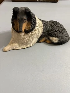 Vintage 1984 Sandicast Collie Dog Figurine Sculpture Sandra Brue Signed - Picture 1 of 8