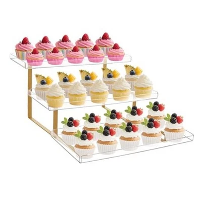 3 Tier Serving Tray Set for Entertaining, Acrylic Wedding Dessert Table Medium - Image 1 of 4