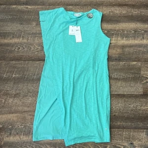 Vestido para mujer Neon Buddha en cubierta grande sin mangas verde azulado informal cómodo elástico - Imagen 1 de 10