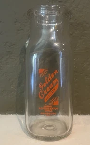 GOLDEN CREAM DAIRY (GALESBURG ILLINOIS) HALBE PINTFLASCHE - Bild 1 von 6