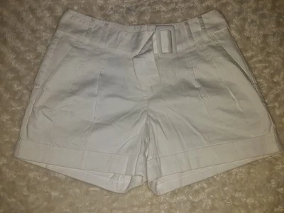 Willi Smith Kate Calce Blanco Chino Pantalones Cortos Con Cinturón Clásico Oficina Mujer Talla 4 Foto 1 de 4