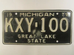 Placa de licencia etiqueta de coche 1979 Michigan Kxy 100 [Z289] - Imagen 1 de 1
