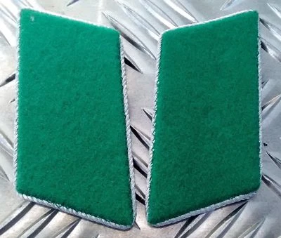 Genuine East German Forces Collar Tabs Green With Silver Borders DDR NVA - NEW N - Image 1 of 3