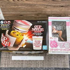 Super Sonico Noodle Stopper Figure and 1/1 Cup Noodle Plastic Model Kit BANDAI - Picture 1 of 6