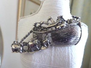 Pewter Tone Metal Nohas Ark Brooch - Picture 1 of 7