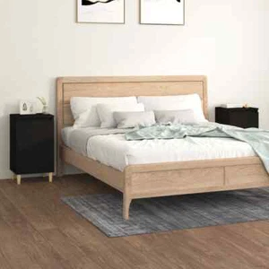 vidaXL Bedside Cabinets 2 pcs Black 40x35x70 cm Engineered Wood - Picture 1 of 11