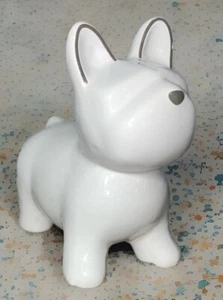6” Tall White Glazed Ceramic French Bulldog Statue Figure~Decor Elegant Classy - Picture 1 of 8