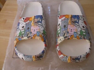 Open Toe Slip On Slides Comfort Sandals Woman's Size 38-39 Animal Party - Picture 1 of 4
