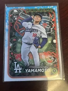 2024 Topps Holiday Baseball Yoshinobu Yamamoto Base RC Dodgers - Picture 1 of 1