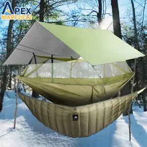 Portable Camping Hammock With Mosquito Net + Under Quilt + Rain Fly Tarp Shelter - Picture 1 of 29
