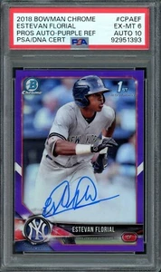 Bowman Chrome #CPAEF Estevan 2018 floral refractor púrpura automático PSA 10 5/250 - Imagen 1 de 2