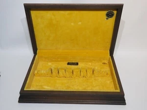 Silberbesteck Aufbewahrung für 8 Gold Anlaufgeschützte Holztruhe 18"x121/4"x51/2" Irr. - Bild 1 von 7