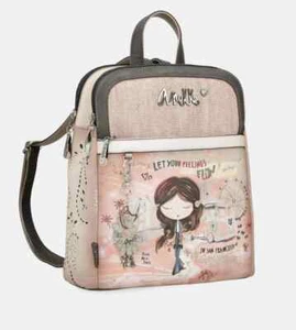 Anekke Zaino Peace & Love rosa a 2 scomparti SKU: 38825-073 - Imagen 1 de 10