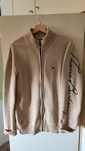 Thomas Burberry Men's Vest – Vintage Long-Sleeve – XL – Beige Wool - Bild 1 von 3