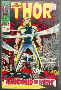 MIGHTY THOR #145 IN PERFETTE CONDIZIONI-- THOR ESILIATO SULLA TERRA, RINGMASTER + BACKUP HOGUN THE GRIM - Foto 1 di 3