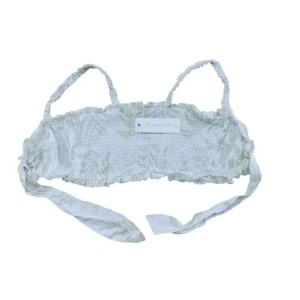 Ocean Drive White Smocked Bandeau Crop Top with Tie Details Size S - Picture 1 of 7