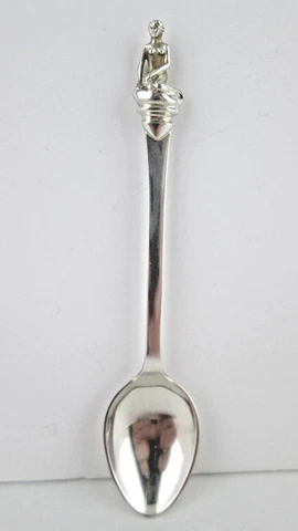 Denmark Bernard Hertz Sterling Silver Mermaid Demitasse Spoon 4" Cover